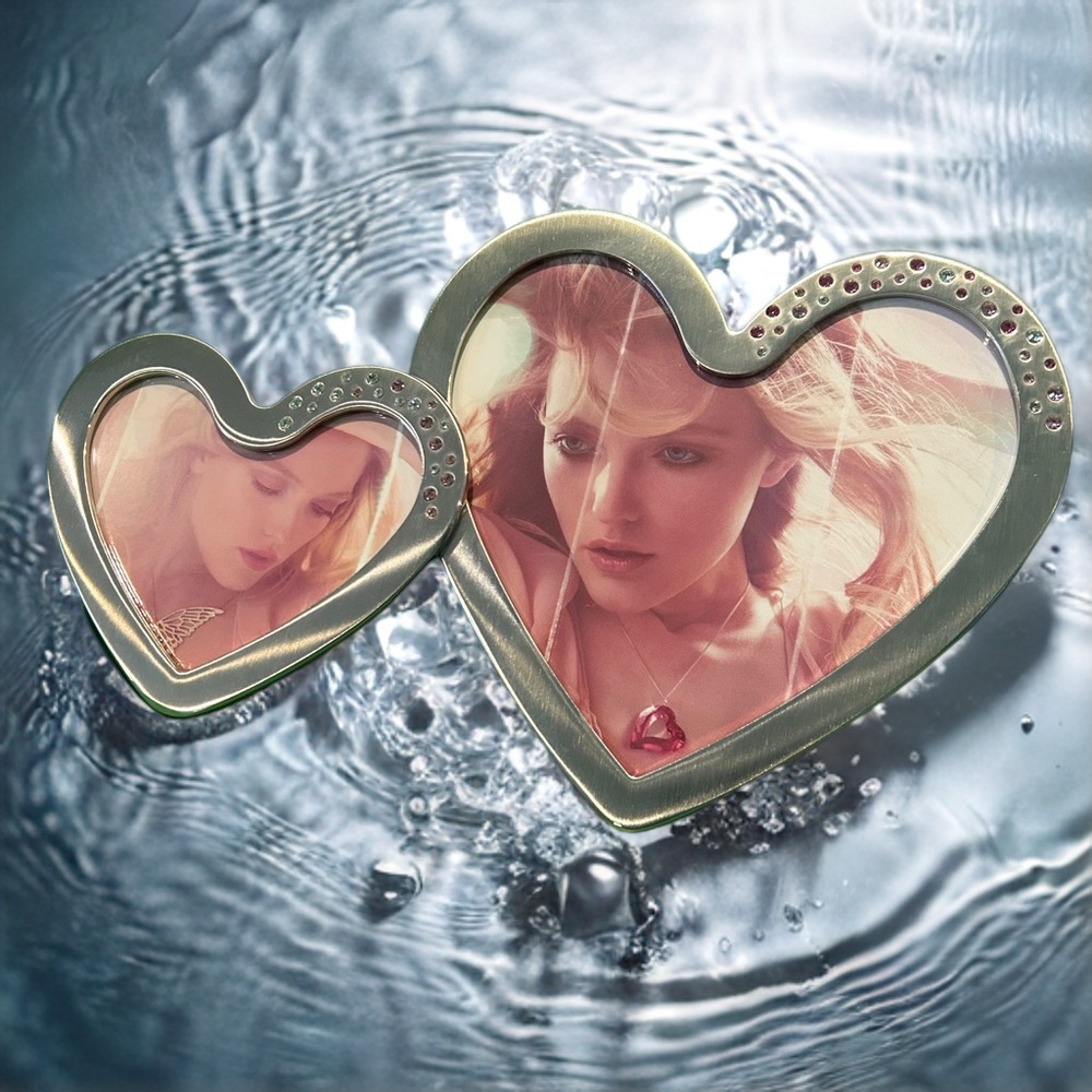 Swarovski Heart-Shaped Silver Photo Frame